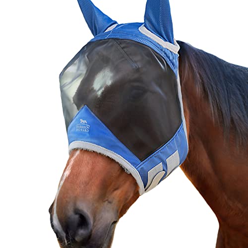 CareMaster Pro Luminous Horse Fly Mask Large Eye Space Standard with Ears UV Protection for Horse Royal Blue XL Extra Full (Royal Blue / X-Large (Warmblood))