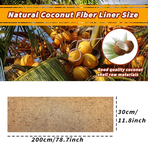 78.7x11.8in Reptile Carpet Coconut Fiber Substrate Large Snake Bedding Coco Liner Roll Mat for Bearded Dragon Tortoise Lizard Habitat Pad Garden Decoration (11.8x78.7inch)