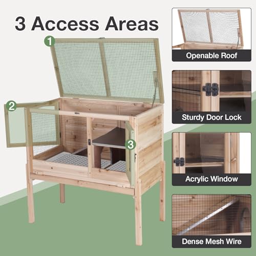 Guinea Pig Cage with Wooden Stand (Wood)