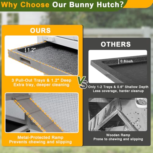 60.2" L Expandable Rabbit Hutch (60.2"L x 22.1"W x 35.0"H)