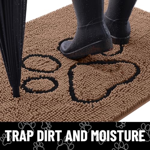 Dog Door Mat for Muddy Paws (71"X46" / Coffee and Black)