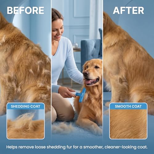 Poodle Pet Dog Grooming Rake (Blue / Shedding Comb)