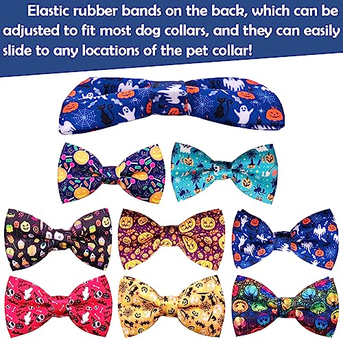 10 Pack Dog Bowties Halloween for Small Dogs Sliding Collar (S/M)