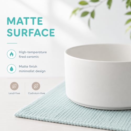 Ceramic Dog Bowls (Matte White)