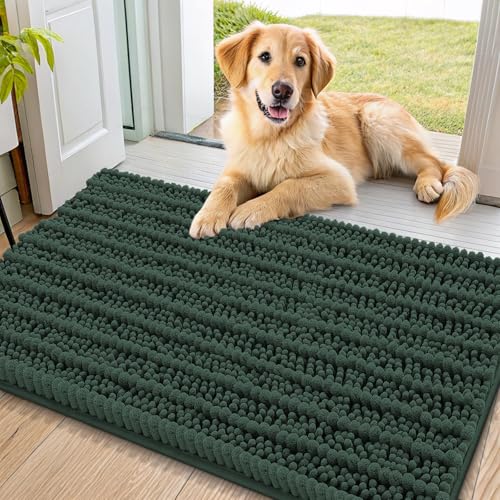 Dog Door Mat for Muddy Paws 36x24 (Layered-Green / 36"X24")