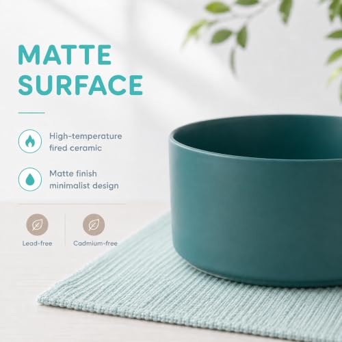 Ceramic Dog Bowls (Matte Dark Green)