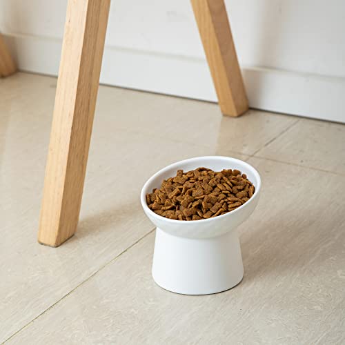 Elevated Cat Bowls (White / 5.2 Inch (Pack of 1))