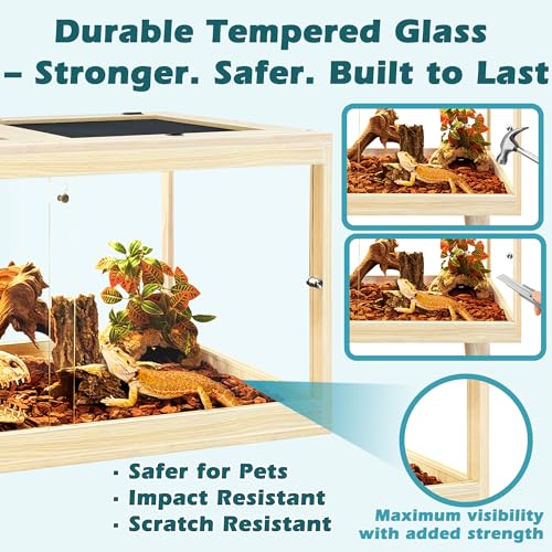 82 Gallon Bearded Dragon Tank (Oak / 82 Gallon (48x19.5x19.5 Inch))