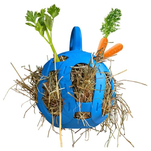Horsemen's Pride Jolly Hay Ball Stall Toy for Horses (Blue / 8")