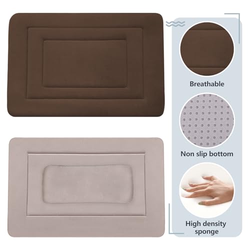 Dog Bed Soft Dog Crate Bed Pad Mat (36.0"L x 23.0"W x 1.2"Th / Dark Brown)