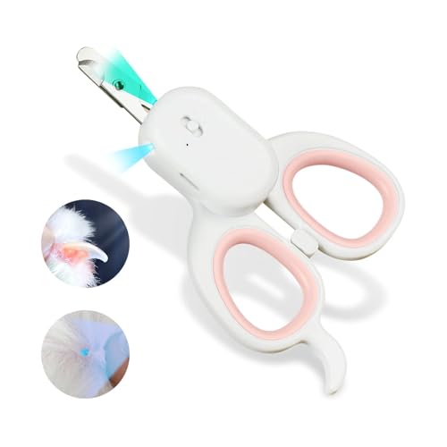 Cat Nail Clipper with LED Light (Suitable for Cats＆Dogs / Pink)
