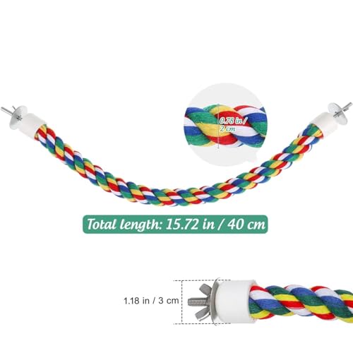 Colorful Bird Rope Perch Stand (15.7 inch /40 cm)