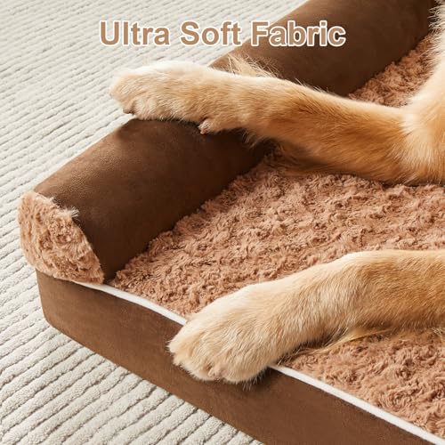 Orthopedic Washable XLarge Dog Bed for Senior Dog Cozy Sleep (42"l x 30"w x 7"th / Brown)