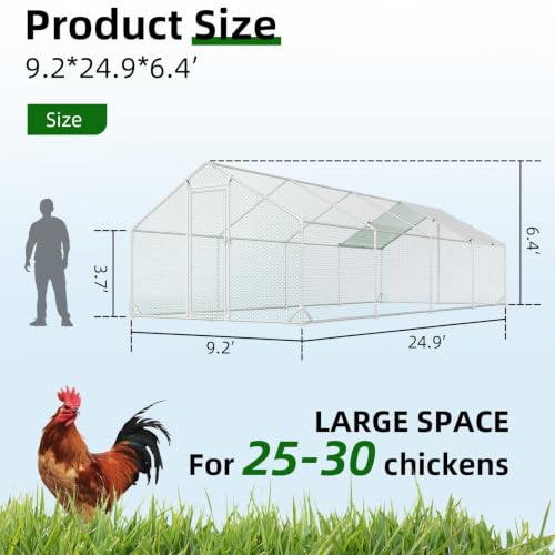 Metal Chicken Coop (298.8"L x 114.0"W x 76.8"H)