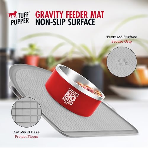 26x21 Large Waterproof Pet Feeding Mat (Gray / Semi Circle Large - 26" x 21")