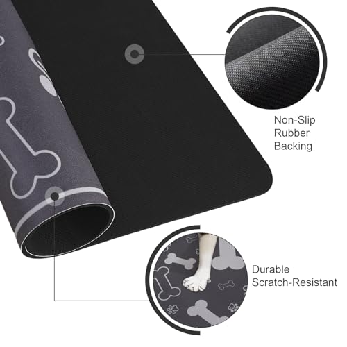 Pet Feeding Mat (18"L x 12"W / Square Dark Grey)