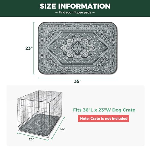 Washable Pee Pads for Dogs (Boho Grey / 23" x 35" (2 Packs))
