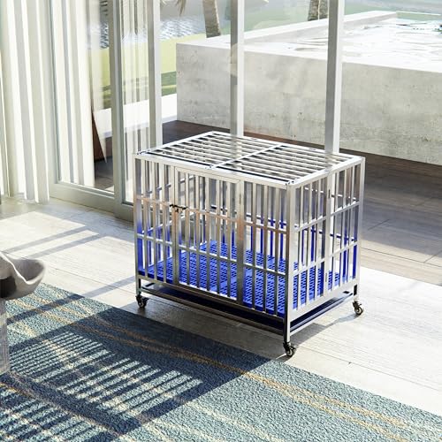 Collapsible Stainless Steel Dog Crate (37.4in)