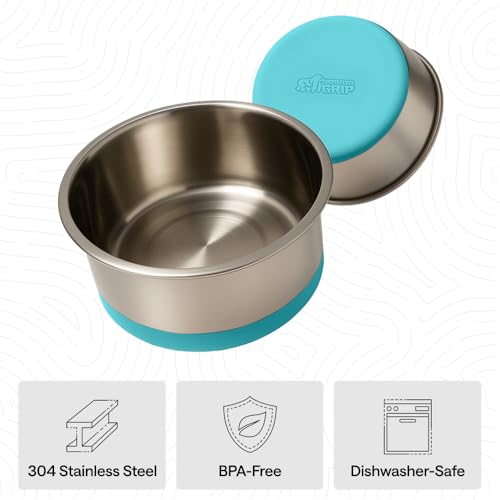 Dog Bowls Food Grade Stainless Steel (Turquoise / 8 Cup (Set of 2))