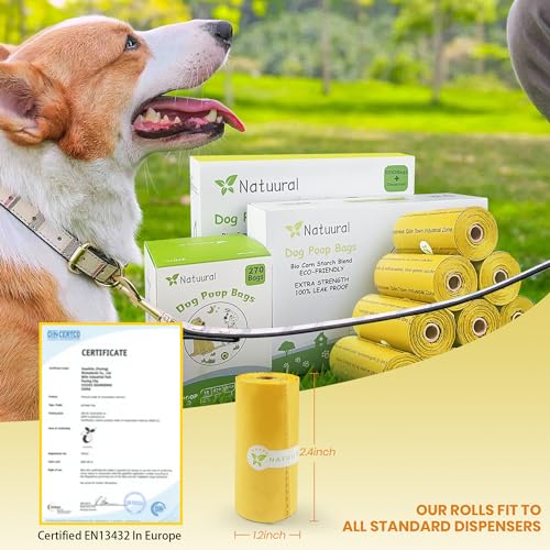 Certified Compostable Dog Poop Bags (Yellow)