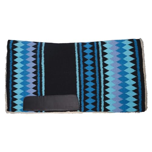 Fleece Bottom Contoured Saddle Pad (Black/Burgundy/Rust)