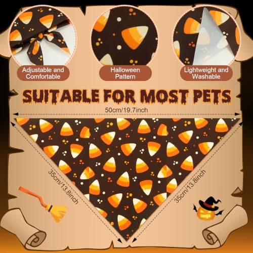 50 Pcs Halloween Dog Bandanas Bulk for Charm Small Pets (Pumpkin Pattern / 19.7 x 13.8 x 13.8 Inch)
