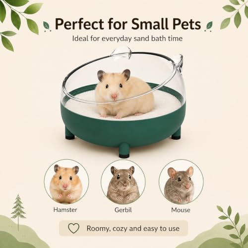 Hamster Sand Bath Container (bathtub-darkgreen)
