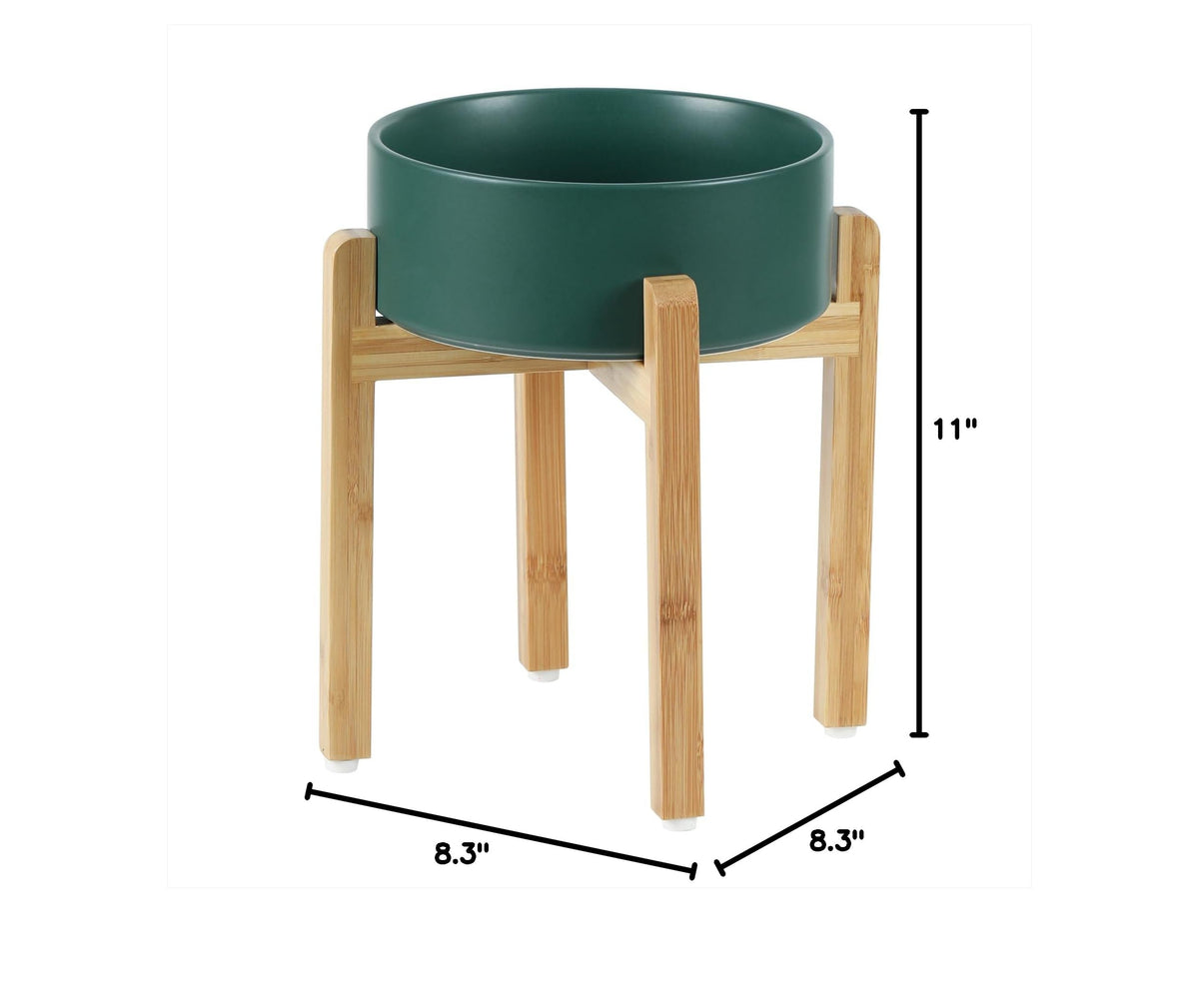 Dog Bowls Elevated (Matte Dark Green)