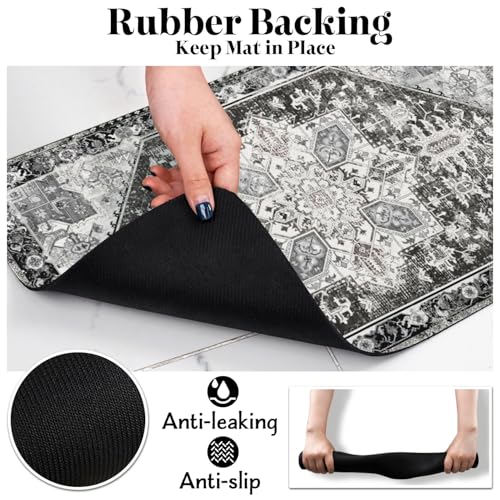 Dog Food Mats for Floors (Black / Xl(24"×32"))