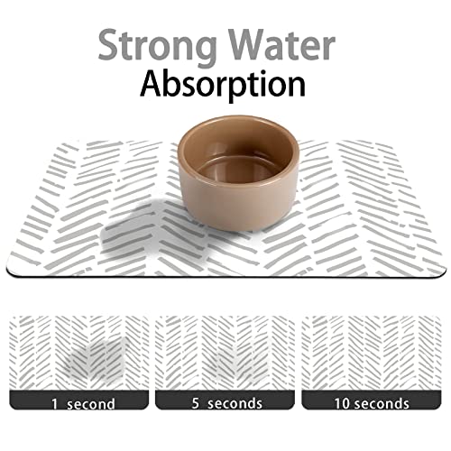 Dog Food Mats for Floors Absorbent (S(12"×20") / 02-White)