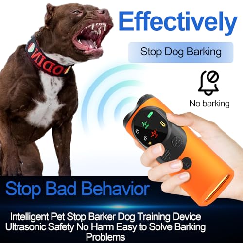 Dog Sonic Bark Deterrents Devices for Own or Neighbor's Dog (Orange)