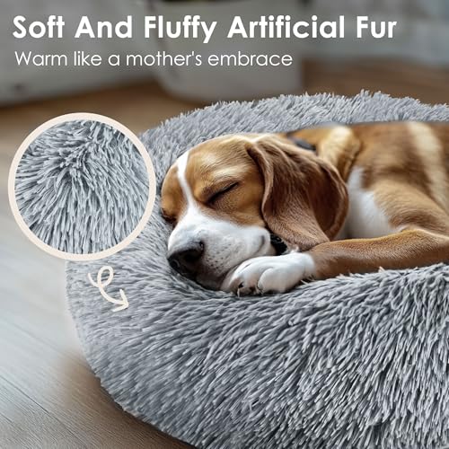 Dog Beds Large Sized Dog and Cats (Light Grey / 32.0"L x 32.0"W x 8.0"Th)