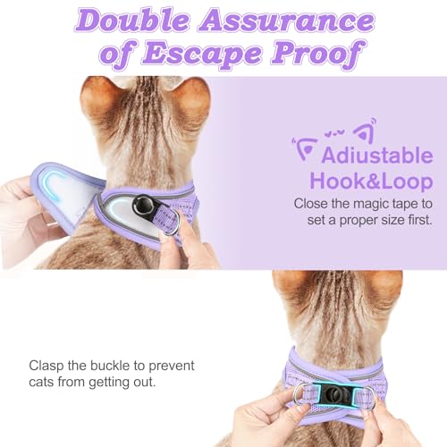 Cat Harness and Leash for Walking Escape Proof (XXS / Purple)