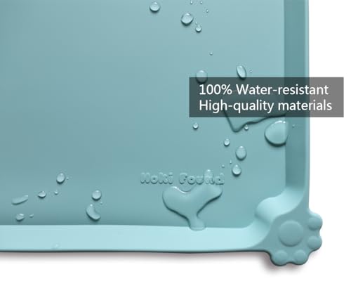 Silicone Non Slip Pet Food Mats (19" x 12" / Light Turquoise)