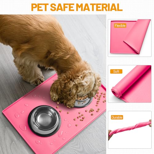 Dog Feeding Mat (Pink / 32"l X 24"w)