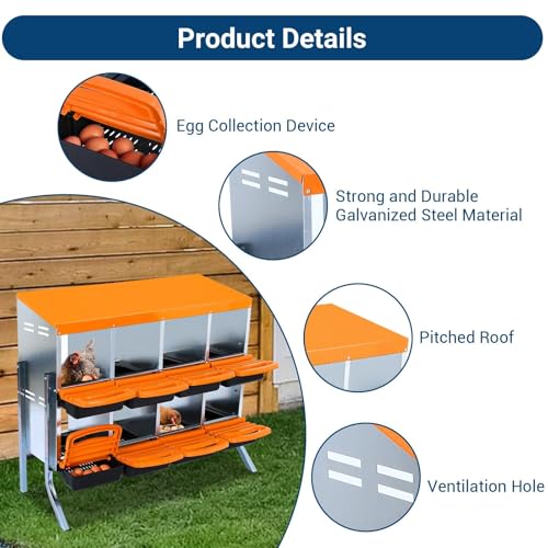 Chicken Nesting Boxes (46.3"L x 17.3"W x 10.6"H / Orange)