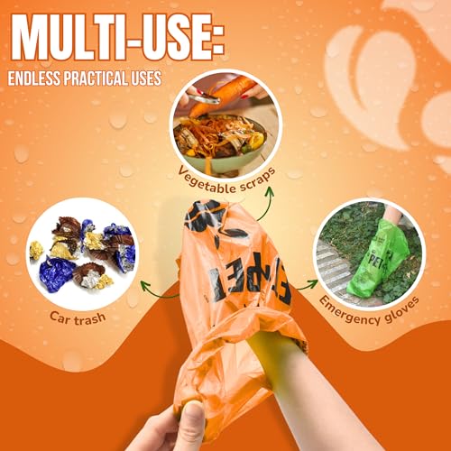Poop Bags for Dogs (Orange - Unscented)