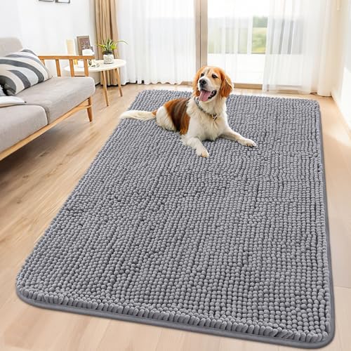 Dog Door Mat for Muddy Paws 59x35 (Grey / 59"X35")