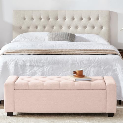 48" Ottoman with Storage (Pink / 19.7"D x 48"W x 16.9"H)