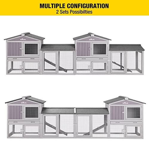 Rabbit Hutch Indoor Bunny Cage Outdoor Chicken Coop Rabbit House Bunny Hutch with Deeper Plastic Tray