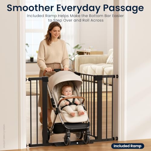 30 43" Baby Gate for Doorways (Black / 30"-43" W x 30.5" H)