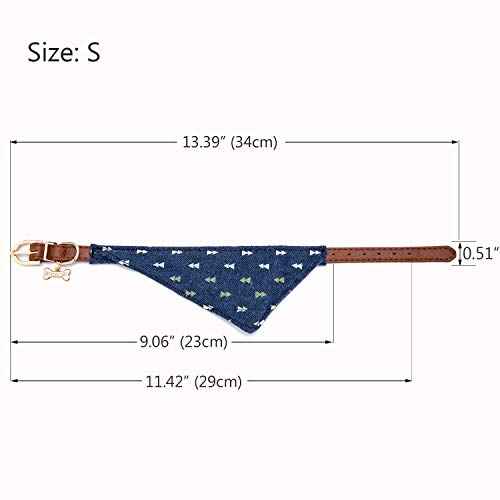 Puppy Collars for Small Dogs (Bandana-Navy-Note)