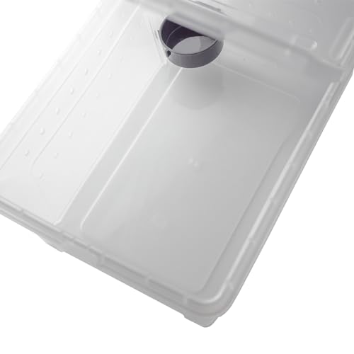 Portable Reptile Terrarium Habitat for Mini Pet Houses Breathable Holes Stackable Container (1PCS-Clear-L)