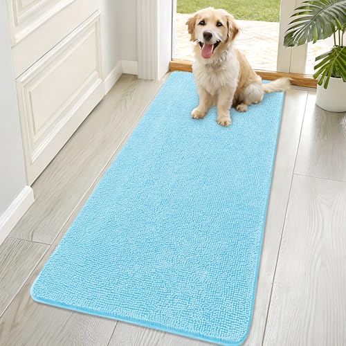 Dog Door Mat for Muddy Paws 70x32 (Blue / 70" X 32")