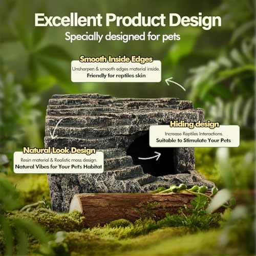 Reptile Hide Great for Geckos (Stone / A-Xlarge)