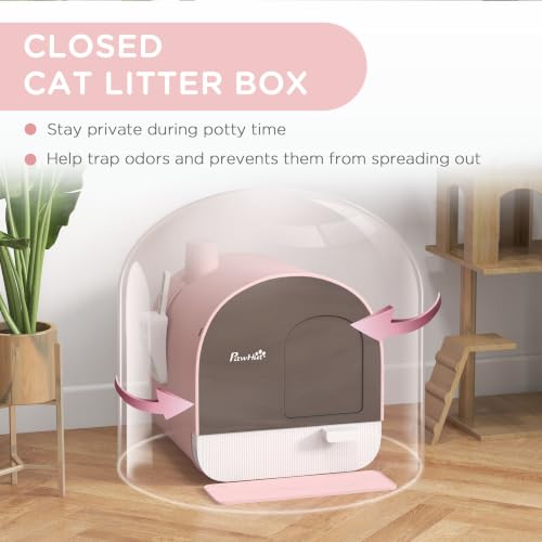 Cat Litter Box with Lid (Pink)