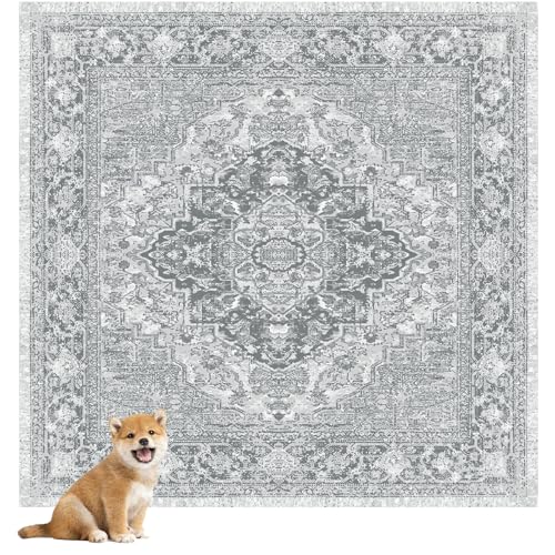 2PACK Washable Pee Pads for Dogs (72x72 Inch (Pack of 2) / Gray/Geo)