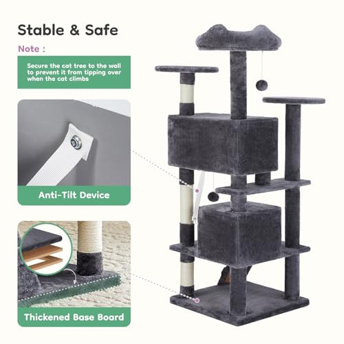 50 Inch Cat Tree Tower with Scratching Posts