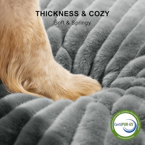 Washable Dog Bed for Small Dogs (Grey / S (20"x19"x6"))