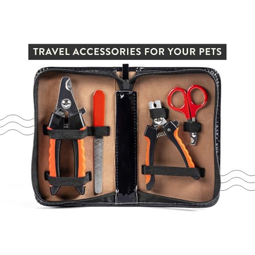 Pet Care Pedicure Kit for Dogs (2 Miller's Forge Nail Clippers, Small Scissors Style Clipper and One Nail File)